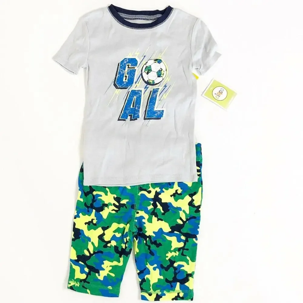 Circo Boys Soccer Ball Camo Pajama Set NEW!! Size 4 Blue Green